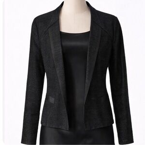 Gorgeous Judith & Charles Elegant Black Knit Blazer with Subtle Glimmering